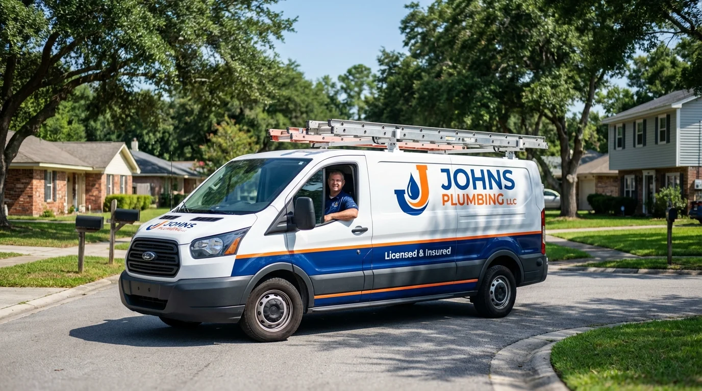 Johns Plumbing LLC service van in Harrisburg, SD